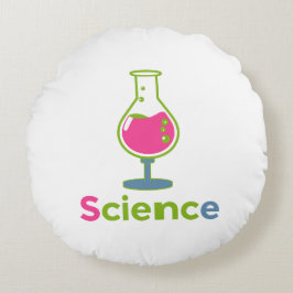 Colorful Science Beaker - Fun Lab Experiment Rundes Kissen
