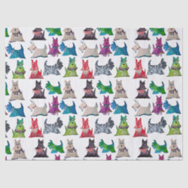 Colorful Scotties Seidenpapier