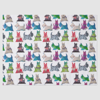 Colorful Scotties Seidenpapier