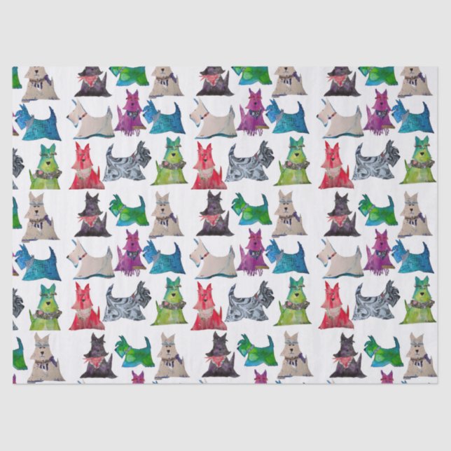 Colorful Scotties Seidenpapier (Vorderseite)