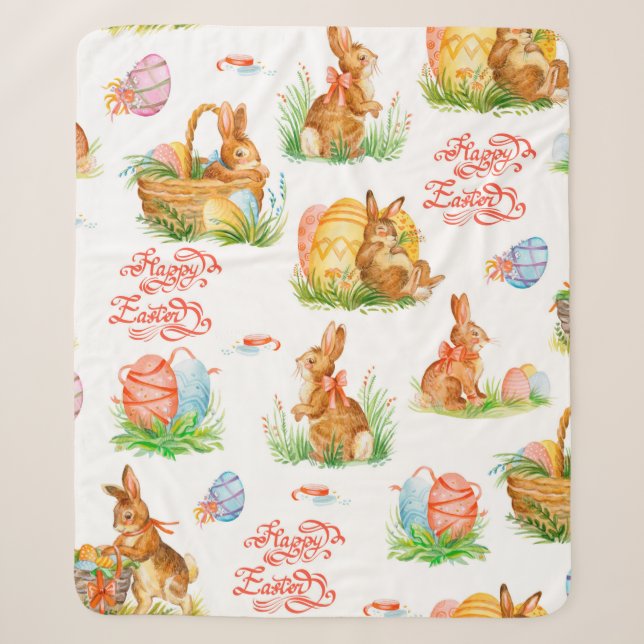 Colorful seamless pattern with spring easter conce sherpadecke (Vorderseite)