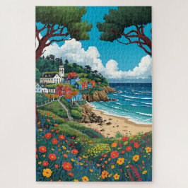 Colorful Seaside Village Jigsaw Puzzle