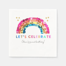 Colorful Sequin Rainbow Geburtstagspapier Napkin