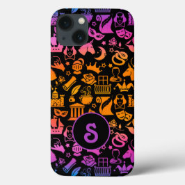 Colorful Shakespeare Icons on Black Case-Mate iPhone Hülle