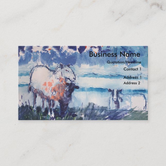 Colorful Sheep lamb Cloudy Sky Business Cards Visitenkarte (Vorderseite)