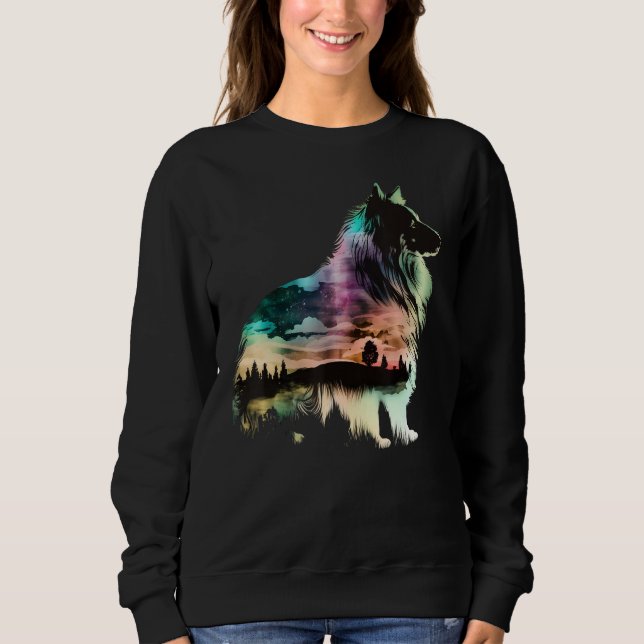 Colorful Sheltie Nature Shetland Sheepdog Reflecti Sweatshirt (Vorderseite)