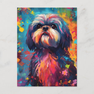 Colorful Shih Tzu Postkarte