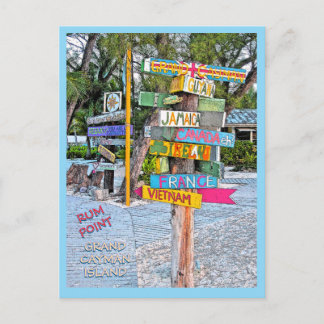 COLORFUL SIGNAGE (COUNTRIES) RUM POINT, GR.CAYMAN POSTKARTE