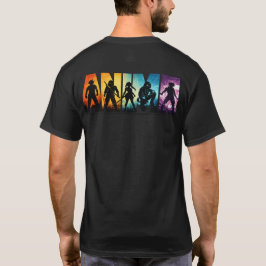 Colorful Silhouette Back Print T-Shirt