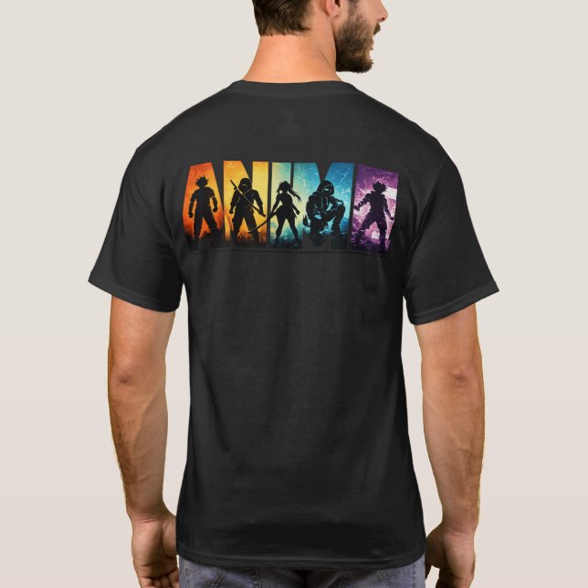 Colorful Silhouette Back Print T-Shirt (Rückseite)
