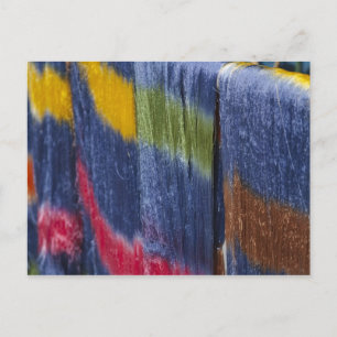 Colorful silk threads, Mandalay, Myanmar Postkarte