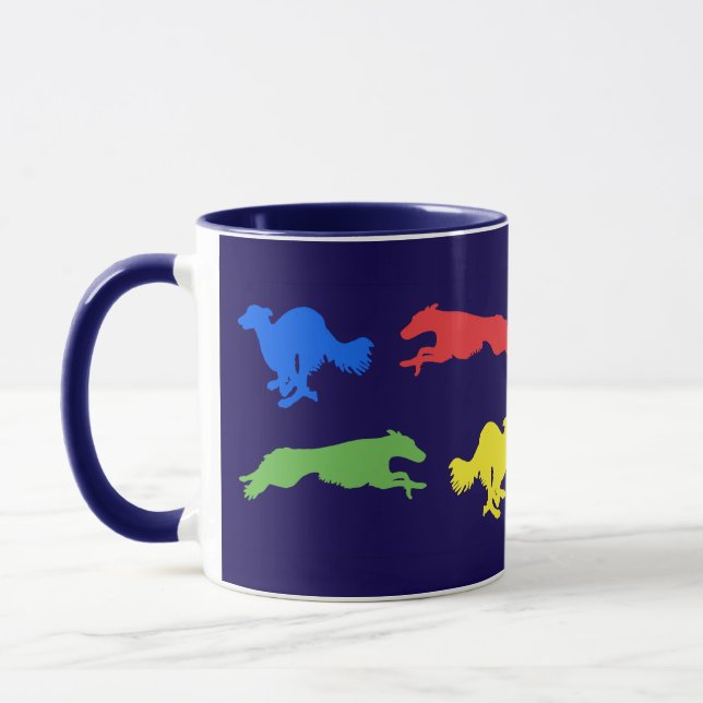 Colorful Silken Windhounds  Tasse (Links)