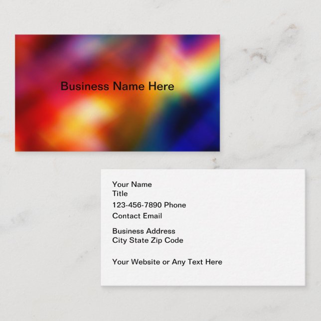 Colorful Simple Business Cards Design Template Visitenkarte (Vorne/Hinten)