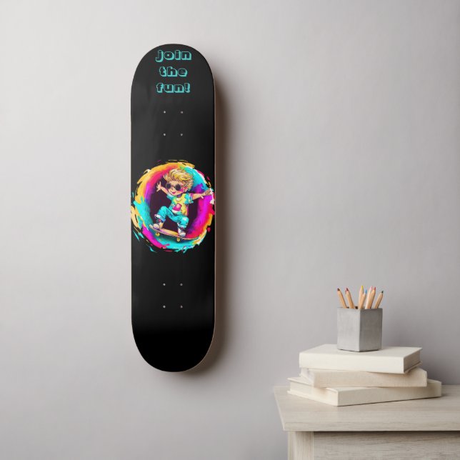 COLORFUL SKATER FUN! SKATEBOARD (Wandkunst)