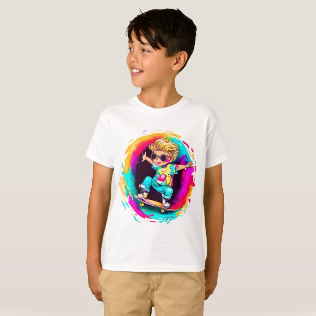 COLORFUL SKATER FUN! T-Shirt (Vorne ganz)