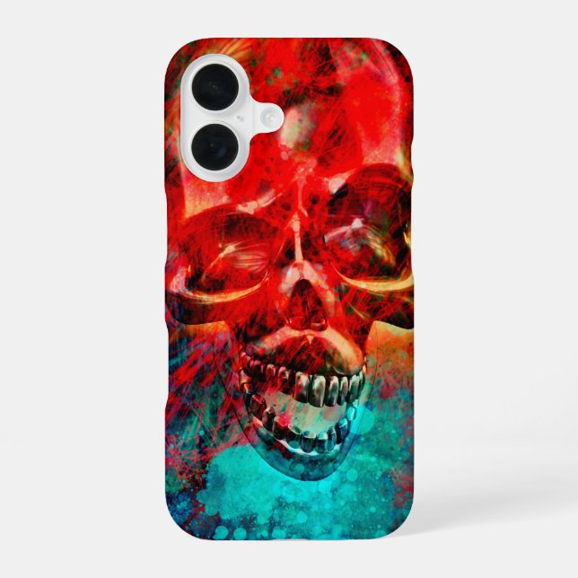 Colorful skull iPhone 16 hülle (Rückseite)