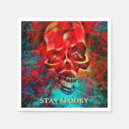 Colorful skull. Stay Spooky Serviette