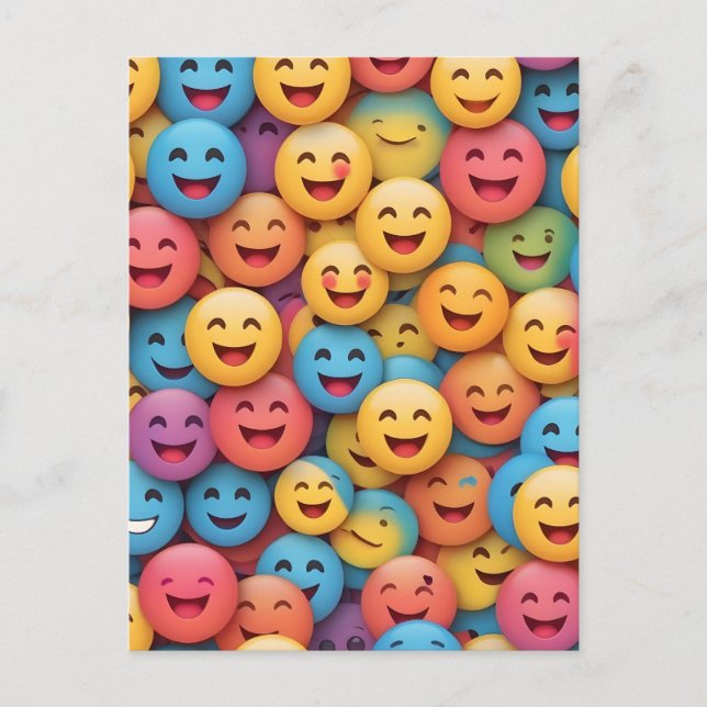 Colorful Smile Emoji Postkarte (Vorderseite)