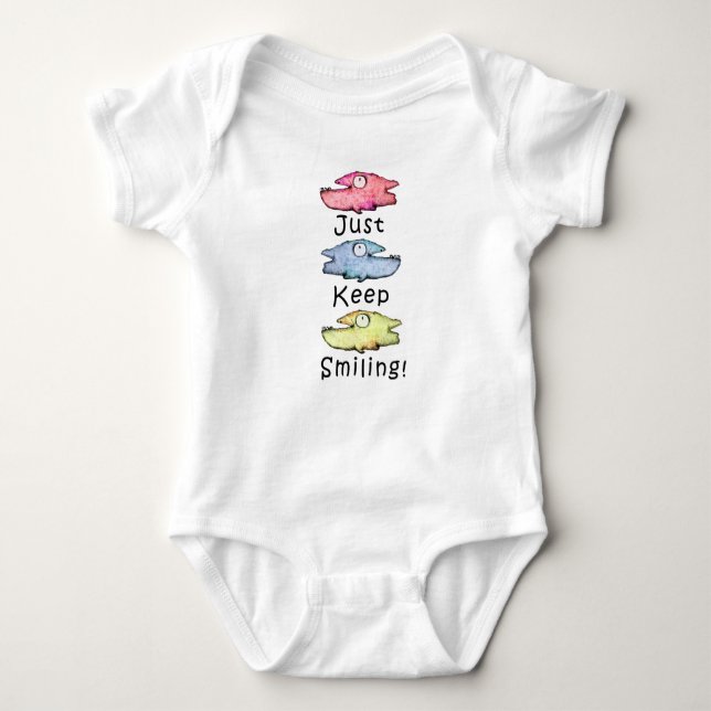 Colorful Smiling Fish Baby bodysuit Baby Strampler (Vorderseite)