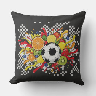 Colorful Soccer Checkerboard Kissen