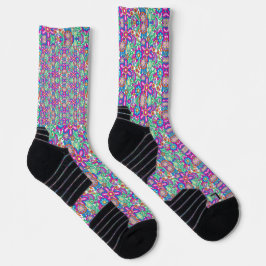 Colorful socks with intricate geometric patterns  socken
