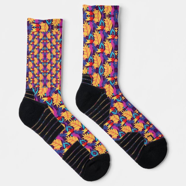 Colorful socks with vibrant abstract patterns  socken (Rechts)