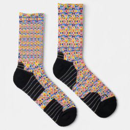 Colorful socks with vibrant geometric patterns  socken