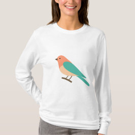 Colorful Songbird Art Tee for Women 