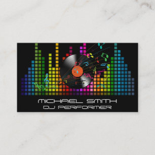 Colorful Sound Bar Equalizer   Musiknoten Visitenkarte