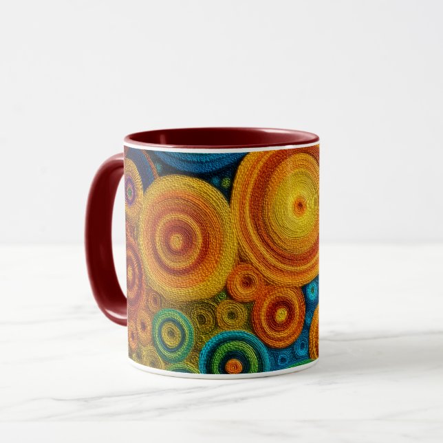 Colorful Spiral Abstract Pattern Geometric Swirl Tasse (Vorderseite Links)