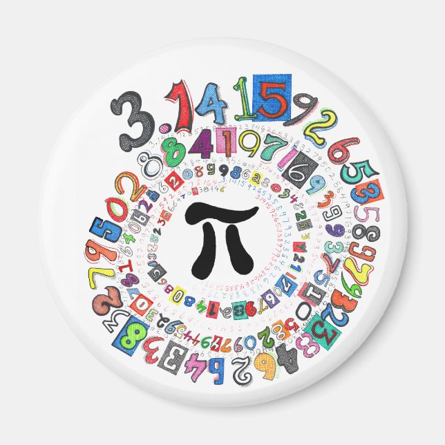 Colorful sPiral of Pi berechnet Magnet (Vorne)