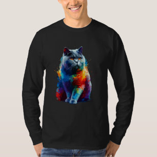 Colorful Splash Art British Shorthair Cat British T-Shirt