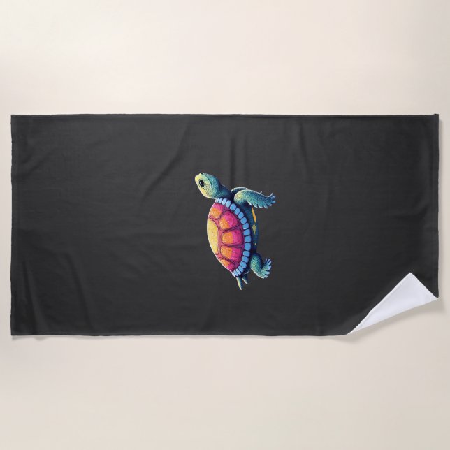 Colorful Splash Eastern Box Turtle (1) Strandtuch (Vorderseite)