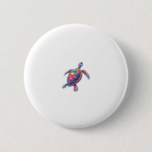 Colorful Splash Eastern Box Turtle (2) Button (Vorderseite)
