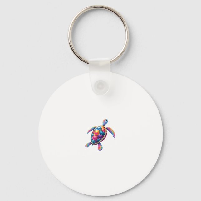 Colorful Splash Eastern Box Turtle (2) Schlüsselanhänger (Vorderseite)