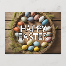 Colorful Spring Easter Egg Collage Postkarte