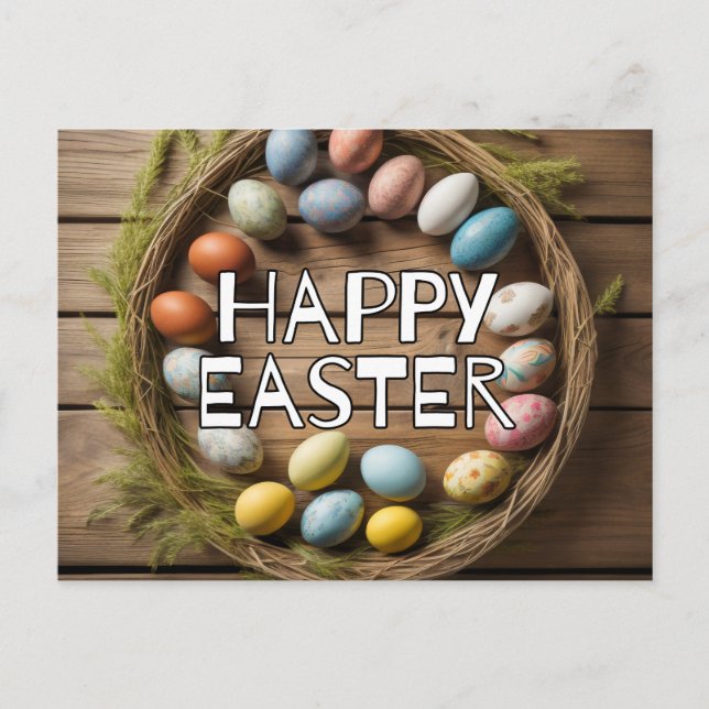 Colorful Spring Easter Egg Collage Postkarte (Vorderseite)