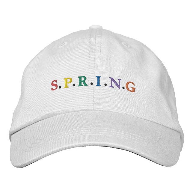 Colorful SPRING Embroidered Baseball Cap Bestickte Baseballkappe (Vorderseite)