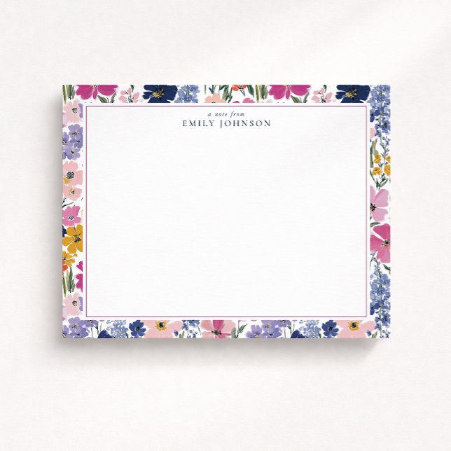 Colorful Spring Floral Border Note Card Einladung (Von Creator hochgeladen)