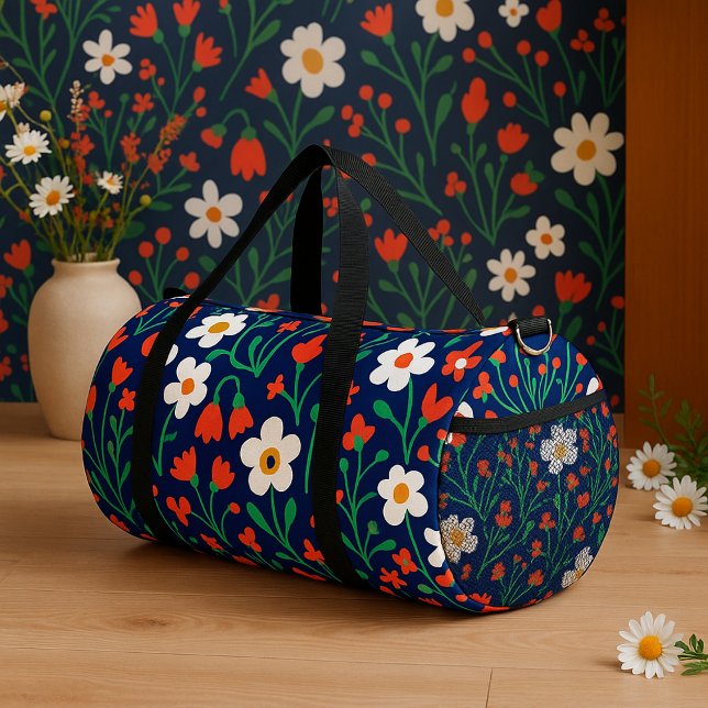 Colorful Spring Floral Pattern – Multicolored  Duffle Bag (Von Creator hochgeladen)