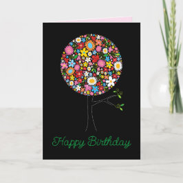 Colorful Spring Flowers Pop Tree Wedding Thank You Einladung