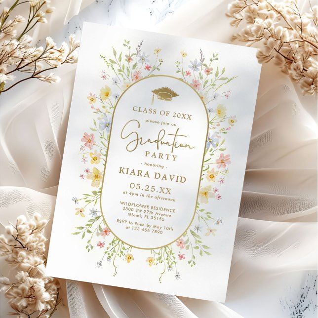 Colorful Spring Wildflower Garden Graduation Party Einladung (Von Creator hochgeladen)