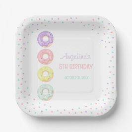 Colorful Sprinkle Sweet Donuts Kids Birthday Pappteller