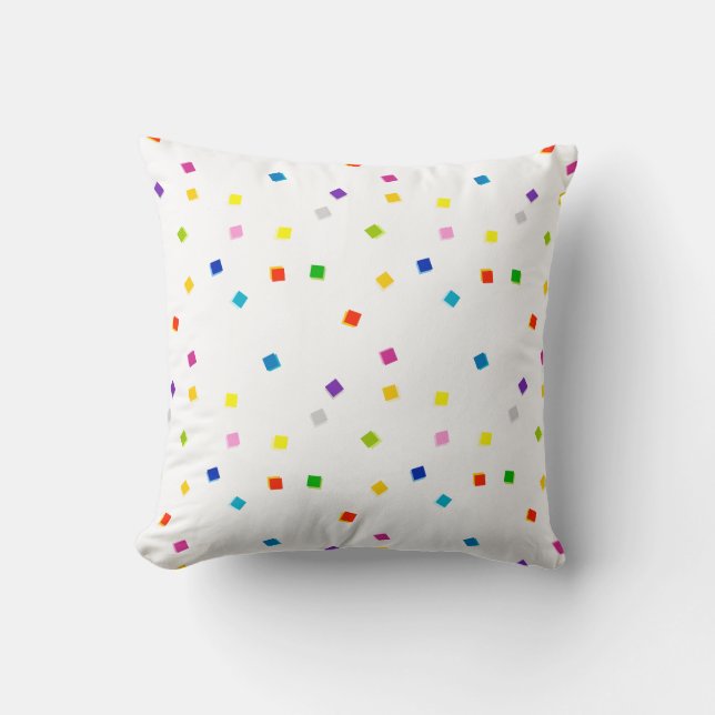 Colorful Square Confetti Pillow Kissen (Vorderseite)