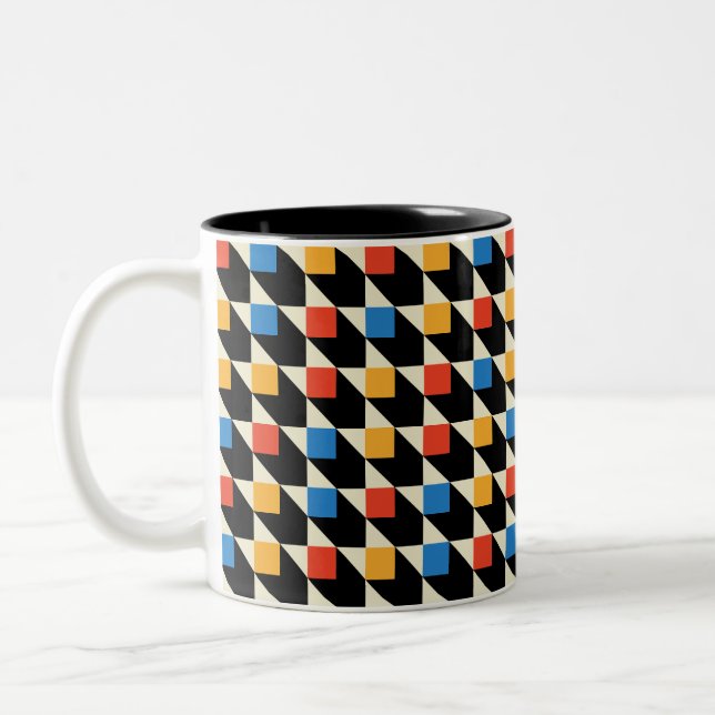 Colorful Squares Coffe Tasse (Links)