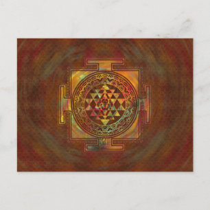 Colorful Sri Yantra / Sri Chakra Postkarte