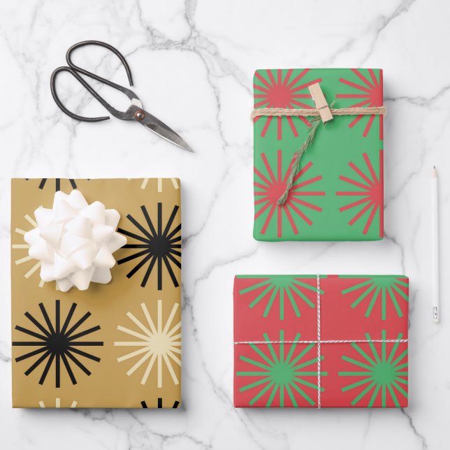 Colorful Starburst Pattern Geschenkpapier Set (Vorderseite)