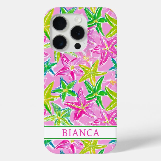 Colorful Starfish Monogrammed Case-Mate iPhone Hülle (Rückseite)