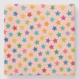 Colorful stars stone coasters. steinuntersetzer