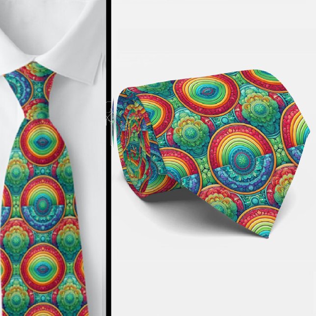 Colorful Statement Tie | Rainbow Neck Tie Krawatte (Von Creator hochgeladen)